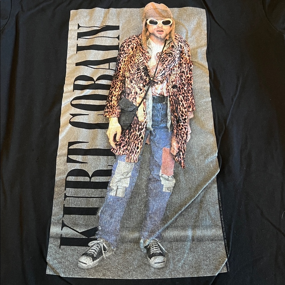 H&M Kurt Cobain Graphic Short Sleeve TShirt Black Size Small